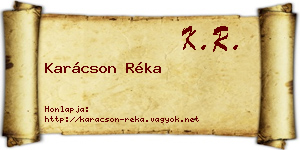 Karácson Réka névjegykártya