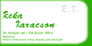 reka karacson business card